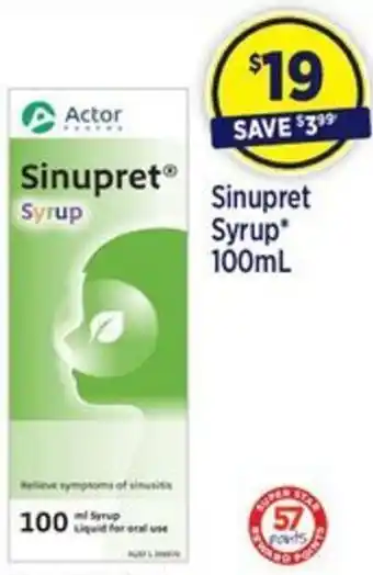 Star Discount Chemist Sinupret Syrup 100mL offer