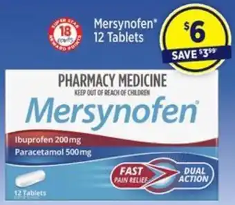 Star Discount Chemist Mersynofen 12 Tablets offer