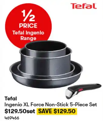 BIG W Tefal Ingenio XL Force Non-Stick 5-Piece Set offer