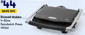 BIG W Russell Hobbs 4-Slice Sandwich Press offer