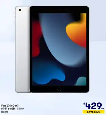 BIG W iPad (9th Gen) Wi-Fi 64GB - Silver offer