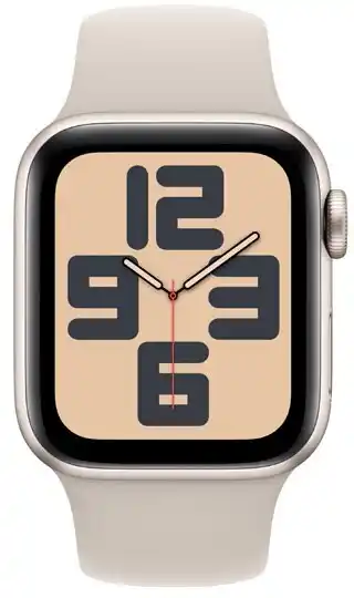 BIG W Apple Watch SE GPS 40mm Aluminium Case with Starlight Sport Band - S/M - Starlight offer