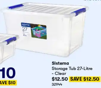 BIG W Sistema Storage Tub 27-Litre - Clear offer