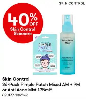 Skin Control 36-Pack Pimple Patch Mixed AM + PM or Anti Acne Mist 125ml
