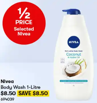 BIG W Nivea Body Wash 1-Litre offer