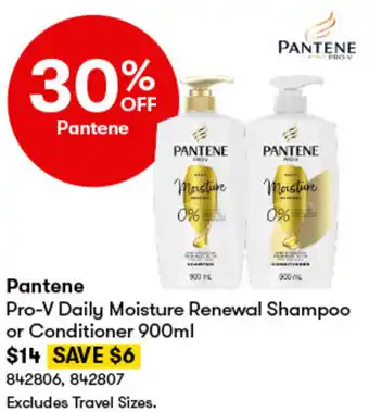 BIG W Pantene Pro-V Daily Moisture Renewal Shampoo or Conditioner 900ml offer