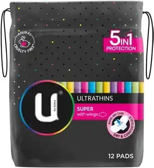 BIG W U by Kotex 12-Pack Ultrathins Pads - Super offer