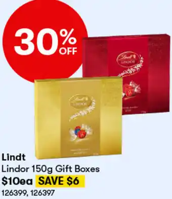 BIG W Lindt Lindor 150g Gift Boxes offer