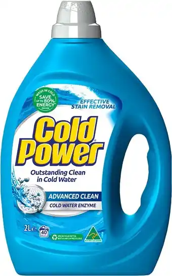 BIG W Cold Power Laundry Detergent 2-Litre - Advanced Clean offer