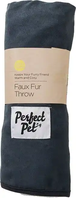 BIG W Perfect Pet Faux Fur Suede Throw - Grey offer