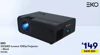 BIG W EKO 200ANSI lumens 1080p Projector - Black offer