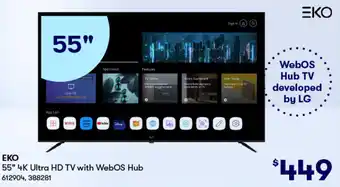 BIG W EKO 55" 4K Ultra HD TV with WebOS Hub offer