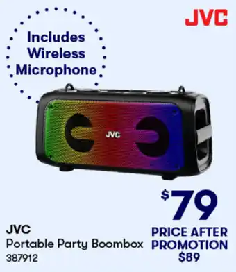 BIG W JVC Portable Party Boombox offer