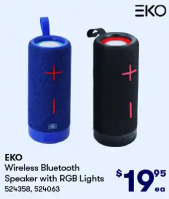 BIG W EKO Wireless Bluetooth Speaker with RGB Lights offer