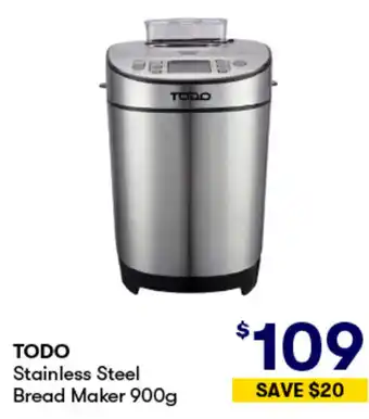 BIG W TODO Stainless Steel Bread Maker 900g offer