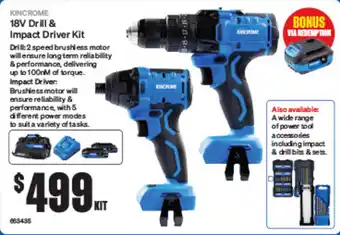 SuperCheap Auto KINCROME 18V Drill & Impact Driver Kit offer