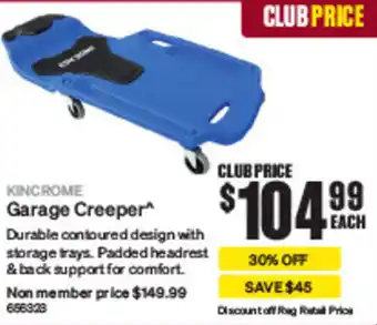 SuperCheap Auto KINCROME Garage Creeper offer