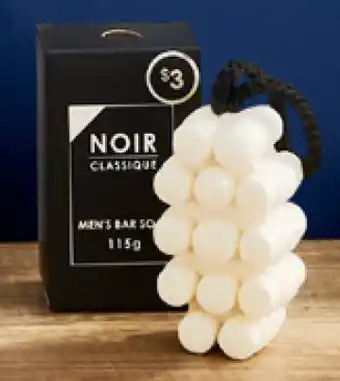 Noir soap on a rope