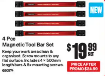 SuperCheap Auto 4 Pce Magnetic Tool Bar Set offer