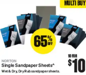 SuperCheap Auto NORTON Single Sandpaper Sheets offer