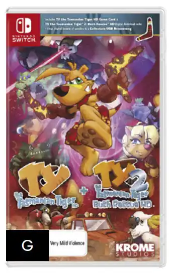 Nintendo switch ty the tasmanian tiger + ty the tasmanian tiger 2: bush rescue