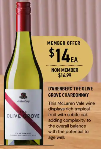 Dan Murphy's D'ARENBERG THE OLIVE GROVE CHARDONNAY offer