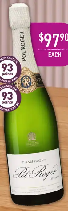 Dan Murphy's POL ROGER BRUT CHAMPAGNE NV FRANCE offer