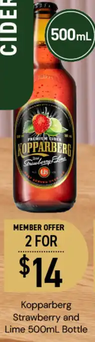 Dan Murphy's Kopparberg Strawberry and Lime 500mL Bottle offer