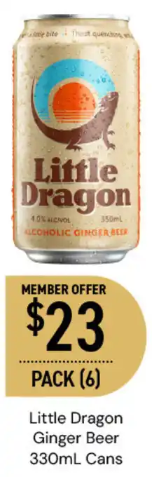 Dan Murphy's Little Dragon Ginger Beer 330mL Cans offer