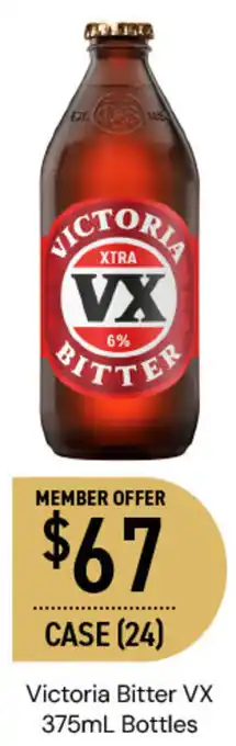 Victoria Bitter VX 375mL Bottles