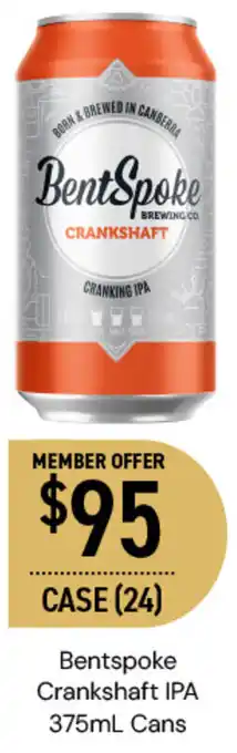 Dan Murphy's Bentspoke Crankshaft IPA 375mL Cans offer