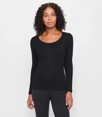 Target Thermal Pointelle Brushed Long Sleeve Top - Black offer