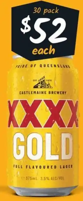 Cellarbrations XXXX Gold Block Cans 375mL offer