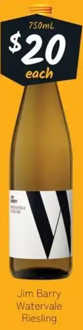 Cellarbrations Jim Barry Watervale Riesling 750ml offer