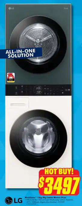 The Good Guys WashTower 12kg-9kg Combo Washer Dryer offer