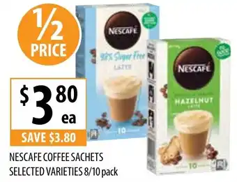 Supabarn NESCAFE COFFEE SACHETS SELECTED VARIETIES 8/10 pack offer