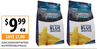 Supabarn GLOBAL SEAFOOD CRISPY BATTERED BLUE WHITING 500g offer