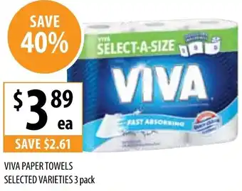Supabarn VIVA PAPER TOWELS SELECTED VARIETIES 3 pack offer