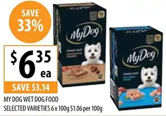 Supabarn MY DOG WET DOG FOOD SELECTED VARIETIES 6 x 100g offer