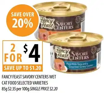 Supabarn FANCY FEAST SAVORY CENTERS WET CAT FOOD SELECTED VARIETIES offer