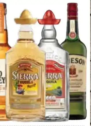 Supabarn JAMESON TRIPLE DISTILLED IRISH WHISKEY AND SIERRA SILVER & REPOSADO TEQUILA 700ml offer