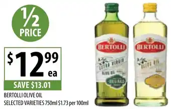 Supabarn BERTOLLI OLIVE OIL SELECTED VARIETIES 750ml offer