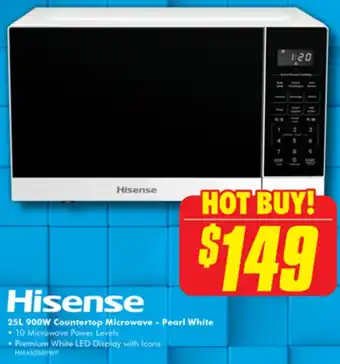 The Good Guys Hisense 25L 900W Countertop Microwave - Pearl White offer