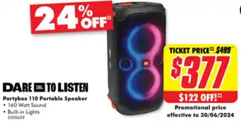 The Good Guys Partybox 110 Portable Speaker offer