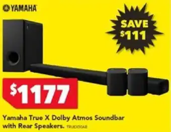 Harvey Norman Yamaha True X Dolby Atmos Soundbar with Rear Speakers offer