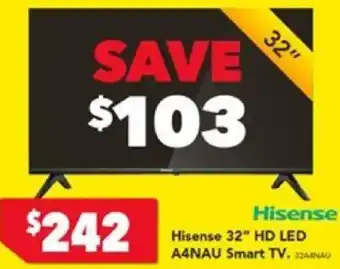 Harvey Norman Hisense 32" HD LED A4NAU Smart TV offer