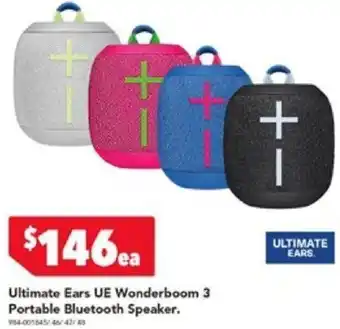 Harvey Norman Ultimate Ears UE Wonderboom 3 Portable Bluetooth Speaker. offer