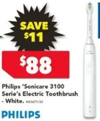 Harvey Norman Philips 'Sonicare 3100 Serie's Electric Toothbrush -White offer