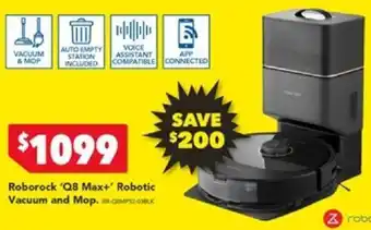 Harvey Norman Roborock 'Q8 Max+' Robotic Vacuum and Mop offer