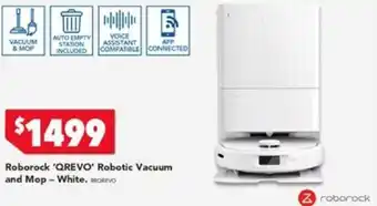 Harvey Norman Roborock 'QREVO' Robotic Vacuum and Mop - White offer